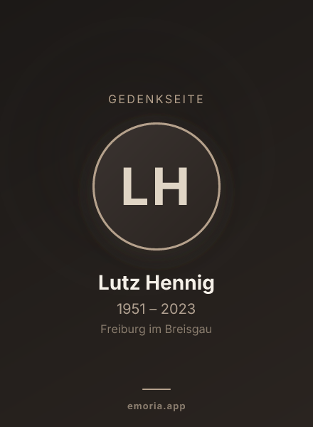 Gedenkportrait von Lutz Hennig