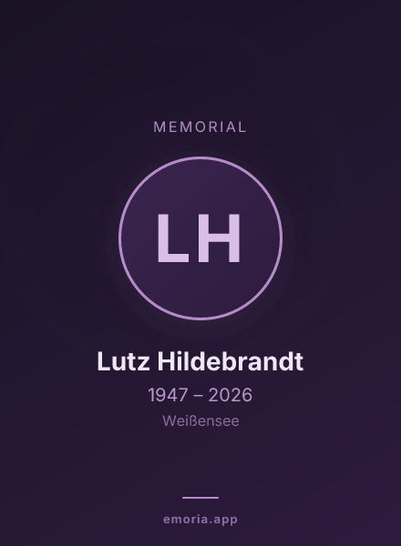 Memorial portrait of Lutz Hildebrandt