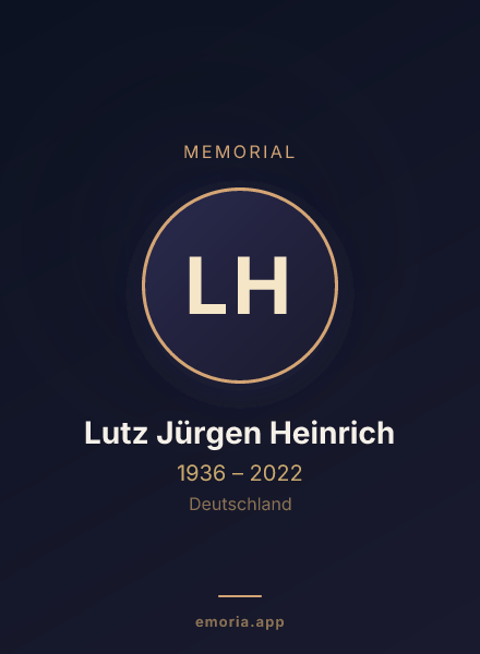 Memorial portrait of Lutz Jürgen Heinrich