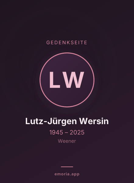 Gedenkportrait von Lutz-Jürgen Wersin