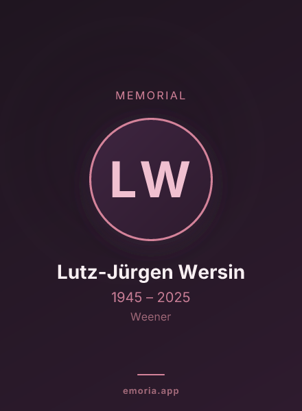 Memorial portrait of Lutz-Jürgen Wersin