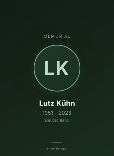 Memorial portrait of Lutz Kühn