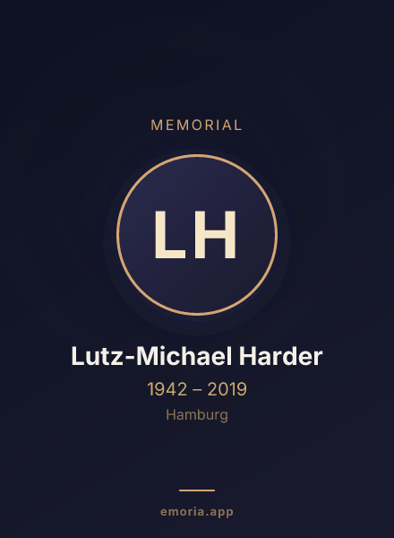 Memorial portrait of Lutz-Michael Harder