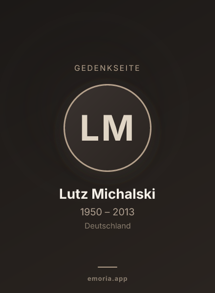 Gedenkportrait von Lutz Michalski