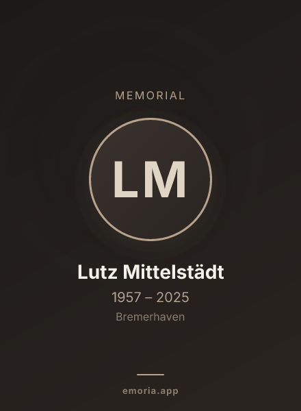 Memorial portrait of Lutz Mittelstädt