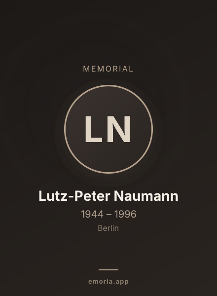 Memorial portrait of Lutz-Peter Naumann