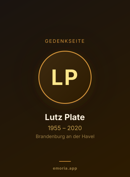 Gedenkportrait von Lutz Plate
