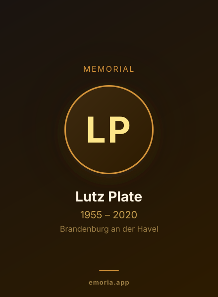 Memorial portrait of Lutz Plate