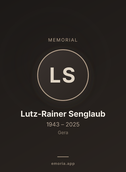 Memorial portrait of Lutz-Rainer Senglaub