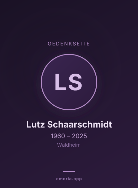 Gedenkportrait von Lutz Schaarschmidt