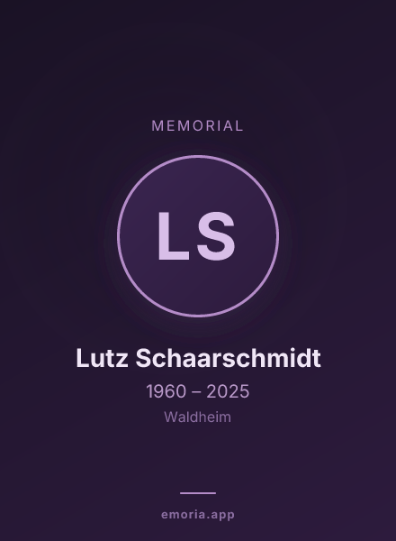Memorial portrait of Lutz Schaarschmidt