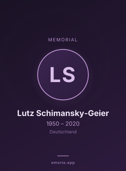Memorial portrait of Lutz Schimansky-Geier