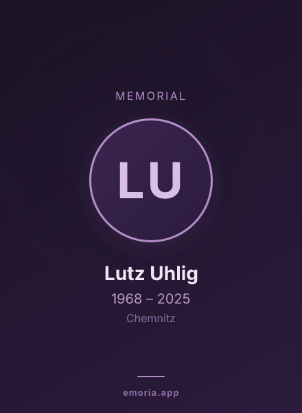 Memorial portrait of Lutz Uhlig
