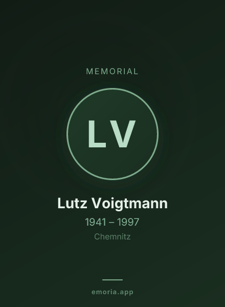 Memorial portrait of Lutz Voigtmann