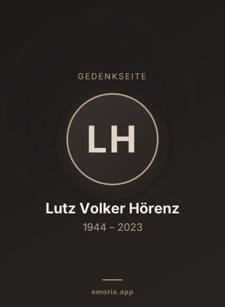 Gedenkportrait von Lutz Volker Hörenz