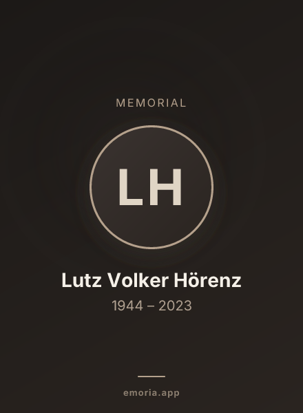 Memorial portrait of Lutz Volker Hörenz