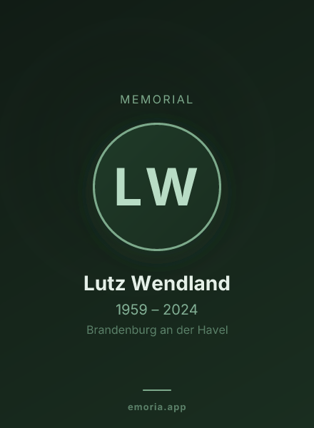 Memorial portrait of Lutz Wendland