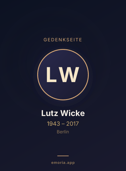 Gedenkportrait von Lutz Wicke