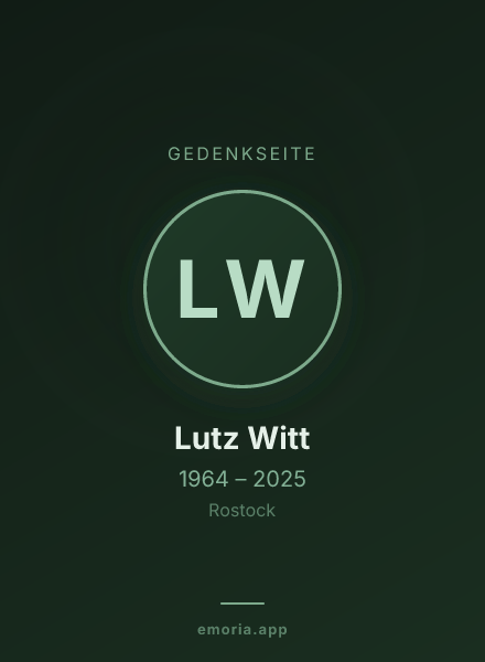 Gedenkportrait von Lutz Witt