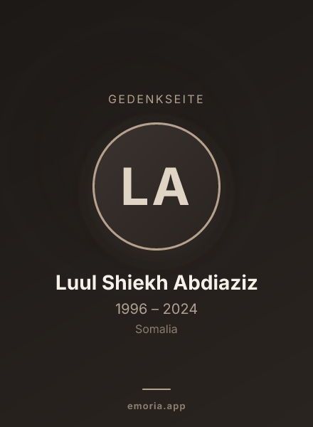 Gedenkportrait von Luul Shiekh Abdiaziz