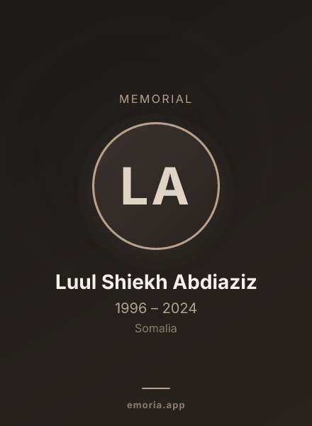 Memorial portrait of Luul Shiekh Abdiaziz