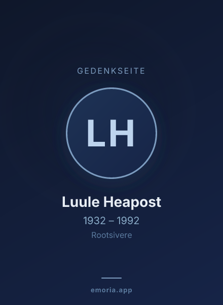 Gedenkportrait von Luule Heapost