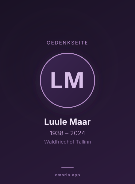 Gedenkportrait von Luule Maar
