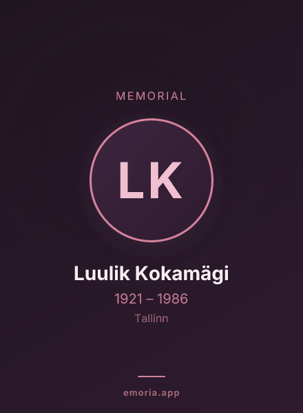 Memorial portrait of Luulik Kokamägi