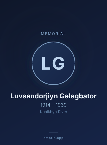 Memorial portrait of Luvsandorjiyn Gelegbator