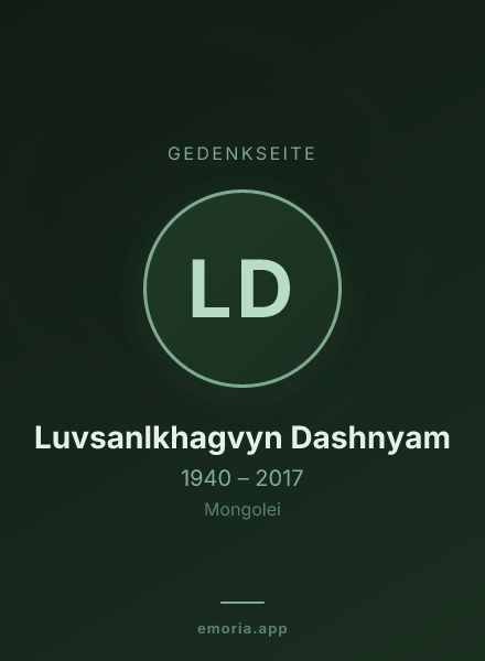 Gedenkportrait von Luvsanlkhagvyn Dashnyam