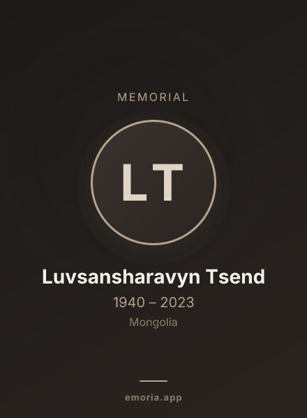 Memorial portrait of Luvsansharavyn Tsend