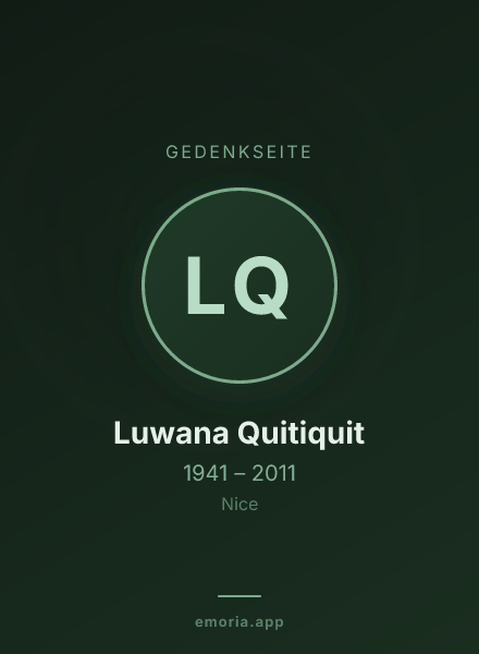 Gedenkportrait von Luwana Quitiquit