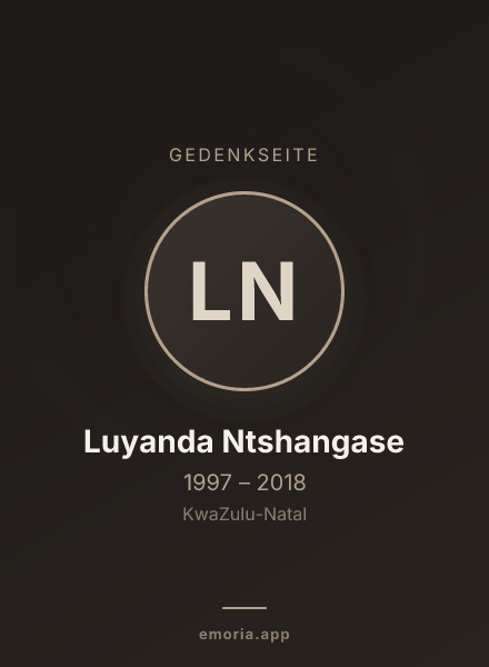 Gedenkportrait von Luyanda Ntshangase