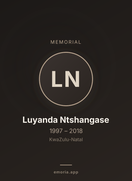 Memorial portrait of Luyanda Ntshangase