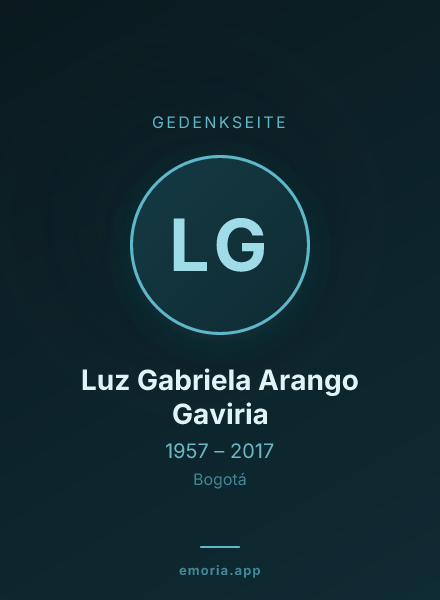 Gedenkportrait von Luz Gabriela Arango Gaviria