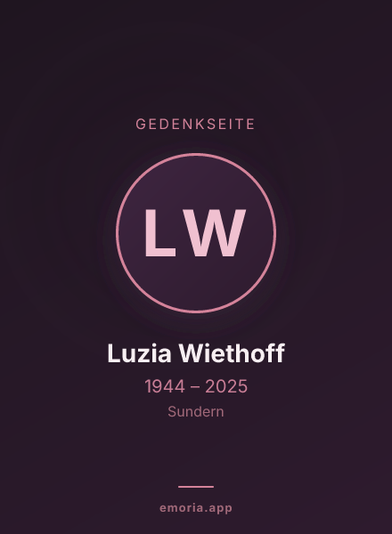 Gedenkportrait von Luzia Wiethoff