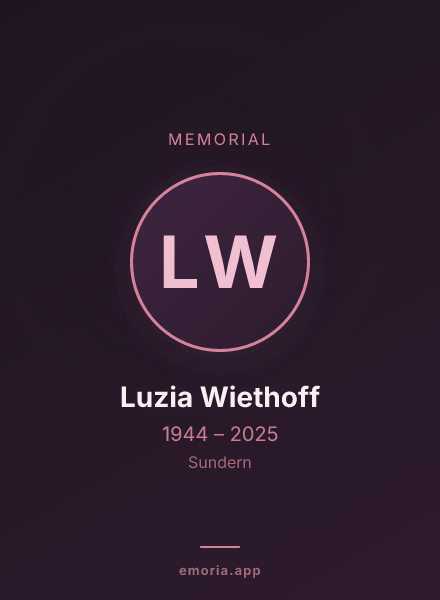Memorial portrait of Luzia Wiethoff