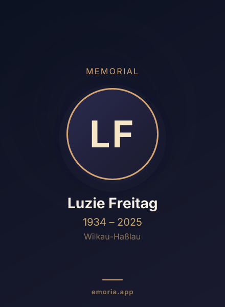 Memorial portrait of Luzie Freitag