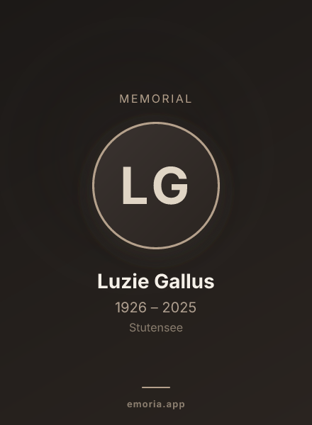 Memorial portrait of Luzie Gallus