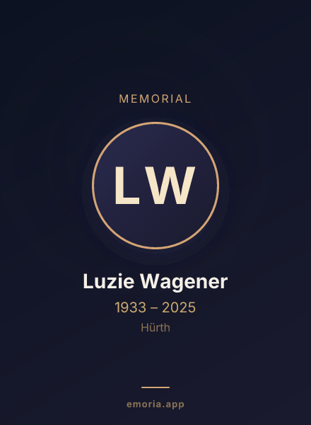 Memorial portrait of Luzie Wagener