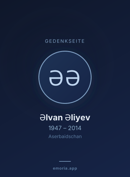 Gedenkportrait von Əlvan Əliyev