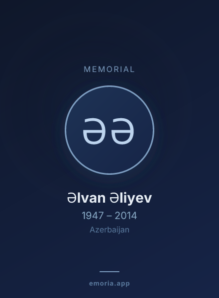 Memorial portrait of Əlvan Əliyev