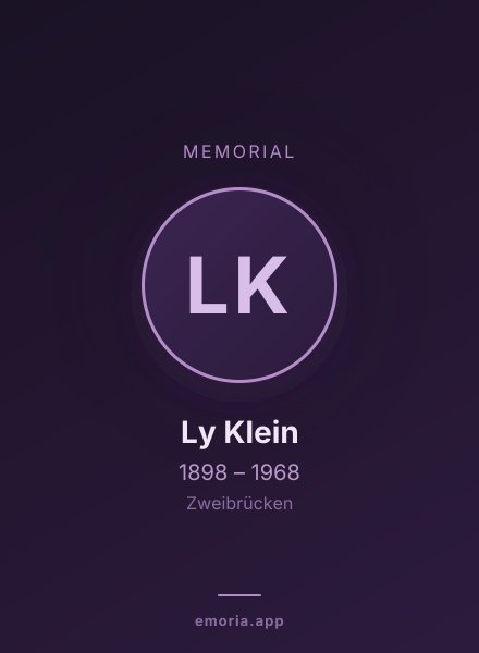 Memorial portrait of Ly Klein