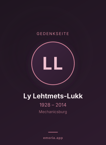 Gedenkportrait von Ly Lehtmets-Lukk