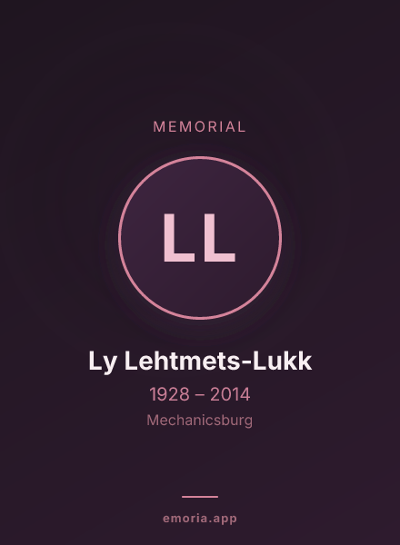 Memorial portrait of Ly Lehtmets-Lukk