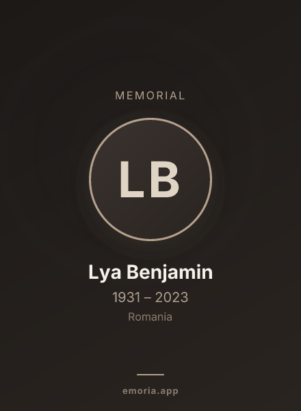 Memorial portrait of Lya Benjamin