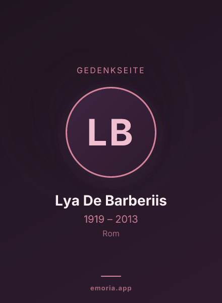 Gedenkportrait von Lya De Barberiis