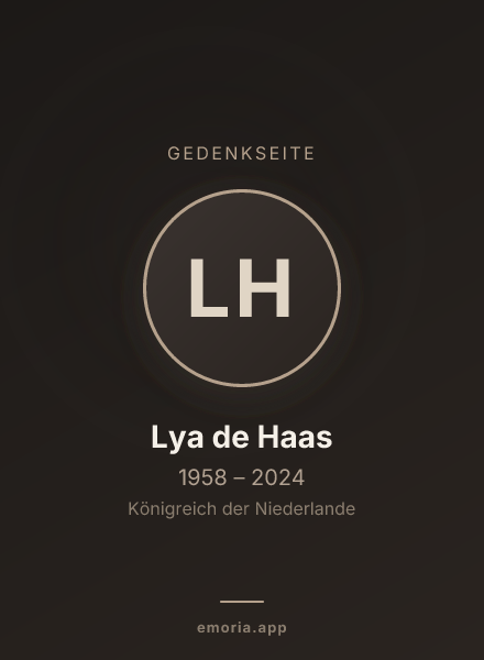 Gedenkportrait von Lya de Haas