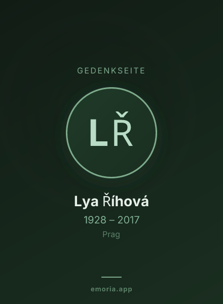Gedenkportrait von Lya Říhová