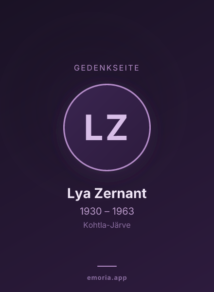 Gedenkportrait von Lya Zernant